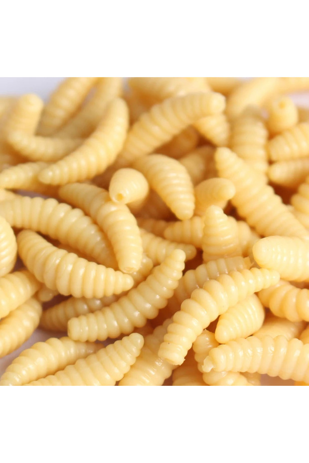 colorA 50pcs 50pcs/lot Silicone Bait Maggot Grub Soft Fishing Lure 2cm 0.4g Artificial Bread Smell W