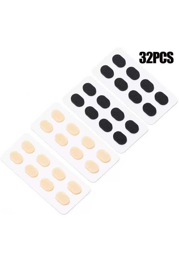 32-BlackBeige 16/32 PCS OOLVS Soft Foam Nose Pads Self Adhesive Non-Slip Eyeglass Nose Pads, Thin No
