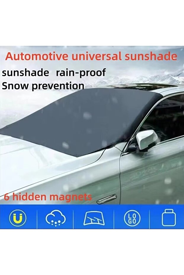 Black Magnetic Car Front Windscreen Cover Automobile Sunshade Cover Car Windshield Snow Sun Shade Wa