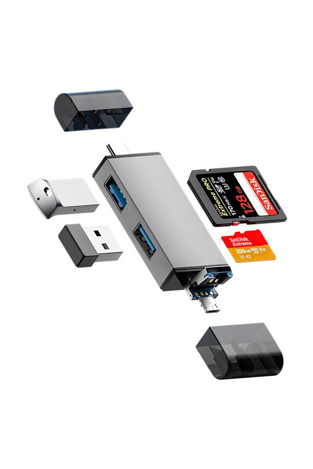 قارئ بطاقات متعدد الوظائف 7 في 1، يدعم USB 3.0، وقارئ بطاقات الذاكرة Micro TF و SD، وقارئ ذاكرة فلاش USB