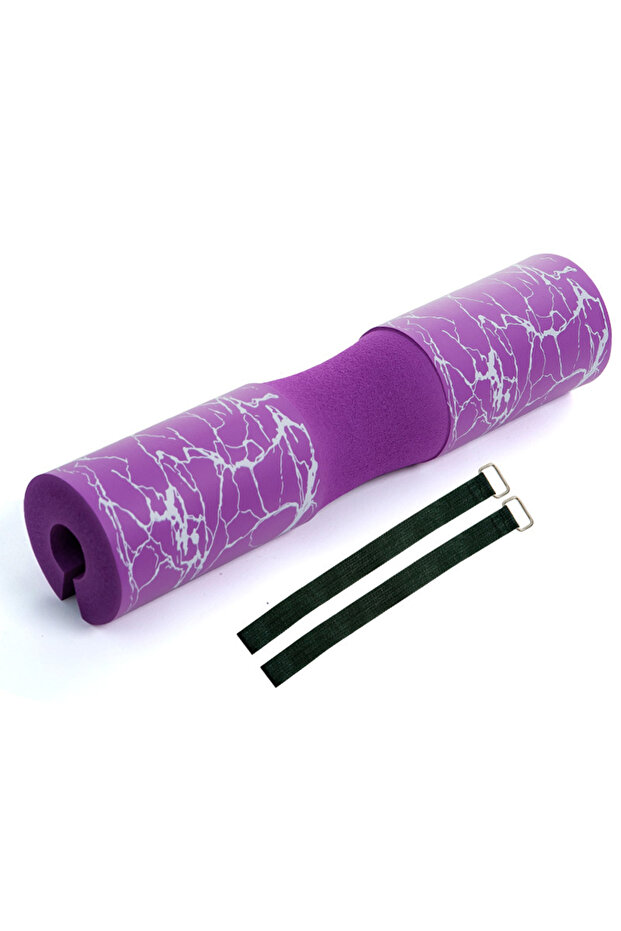 PURPLE Barbell Squat Pad Foam Neck Shoulder Support with Straps for Hip Thrusts Lunges Weight Liftin