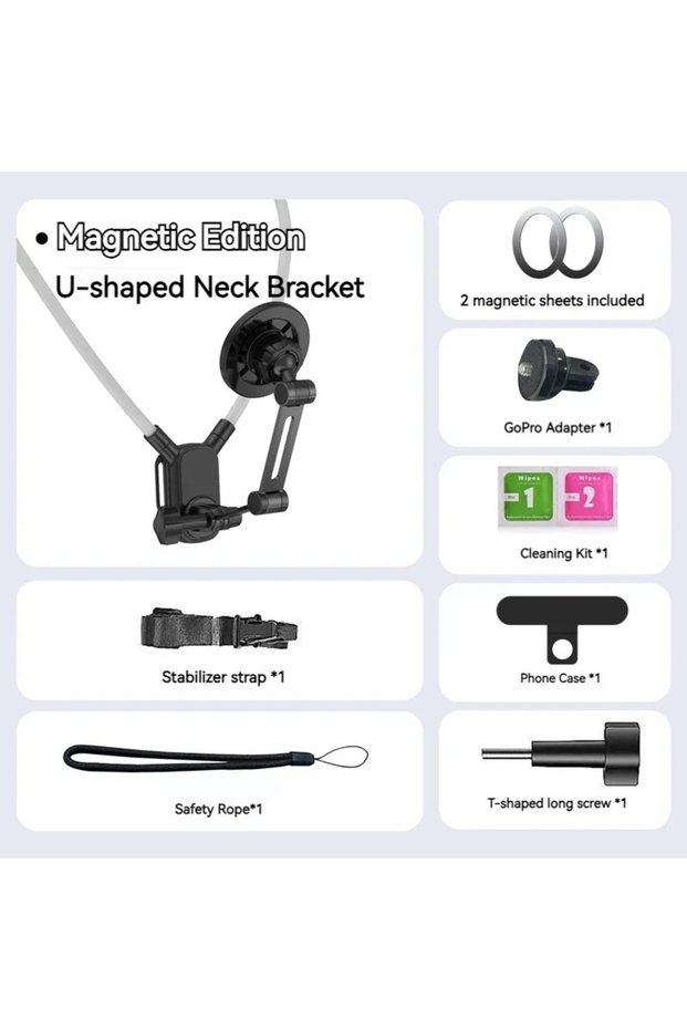 Basic magnetic Universal Neck Mount Phone Camera Holder,Magnetic And Clip Compatible With IPhone Sam