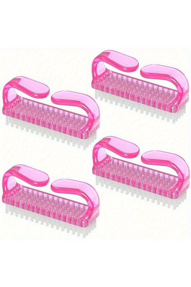 Pink 4pc 1/2/4/10Pcs/Set Multi-color Nail Art Large Nail Polish Glue Horn Brush Cleaning Brush Plast