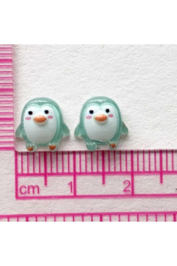 50pcs green 50pcs Cute 9mm Resin Mini Penguin Series Flat Back Stone Figurines DIY Wedding Scrapbook
