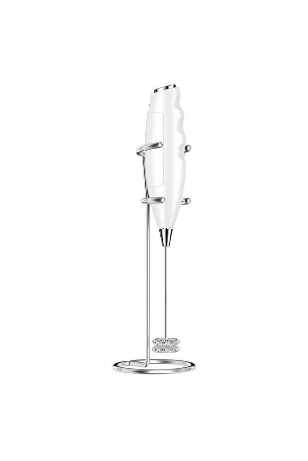 White ONEKA Milk Frother Handheld Foam Maker For Latte Mini Whisk Coffee Cappuccino Frappe Matcha Ho