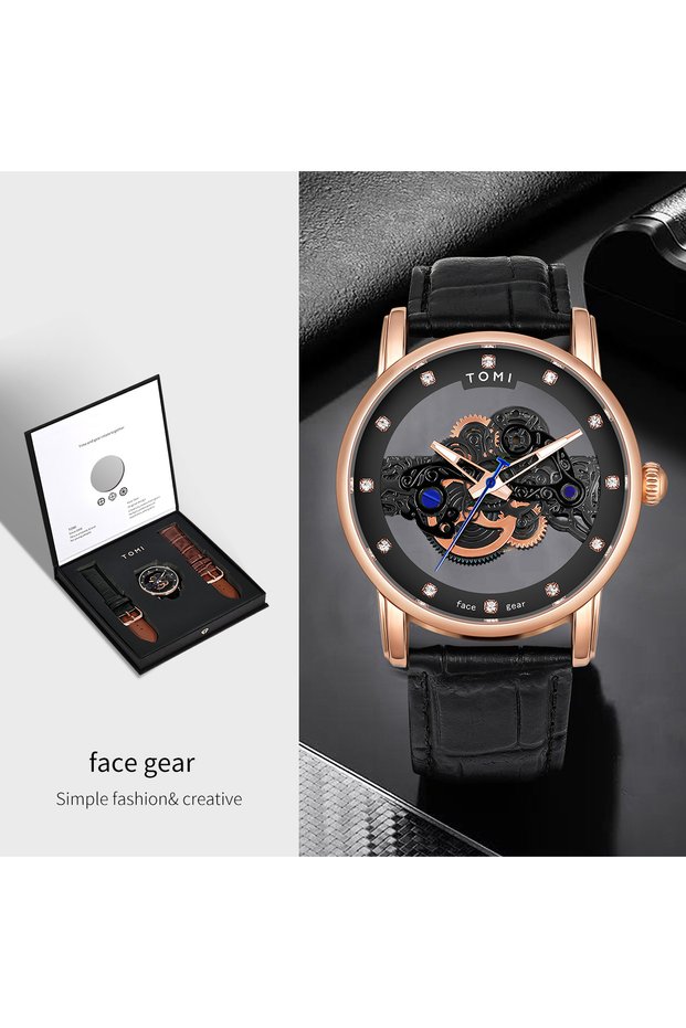 T102-5 TOMI New Popular Watch Luxury Casual Men's and Women's Watch Hollow Diamond Quartz Watch