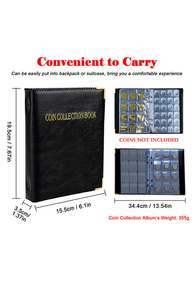20 page with shell Coin Collection Album-10/20 Pages 120/360 Pockets Coin Storage For Collectors, U.