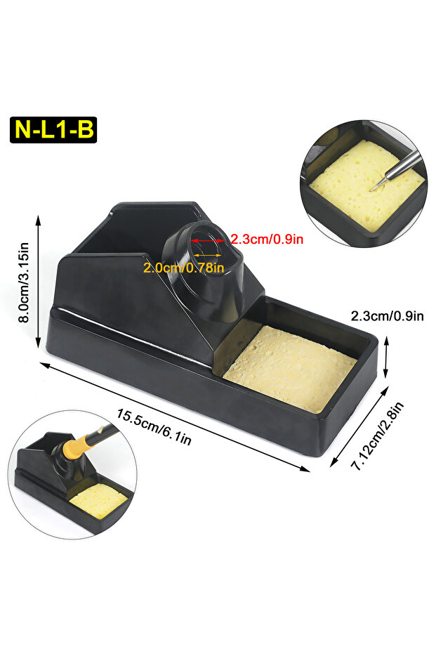 N-L1-B Toolour Soldering Iron Stand Holder with Welding Cleaning Sponges High Temperature Resistance