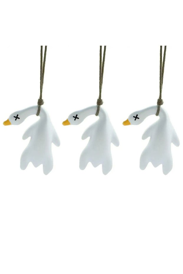 3pcs Color Change Duck Car Ornament Decoration, Roast Duck Pendant Swing Duck Auto Hood Decoration D