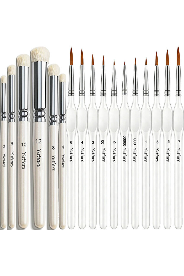 17 pcs 17pcs Micro Detail Miniature Paint Brush Kit for DND Warhammer 40K Scale Model Enamel Fantasy