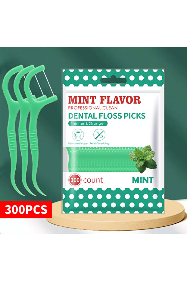 1 pack of 300PCS 50/150/300/600PCS ultra-fine mint dental floss sticks paired with mini compact dent