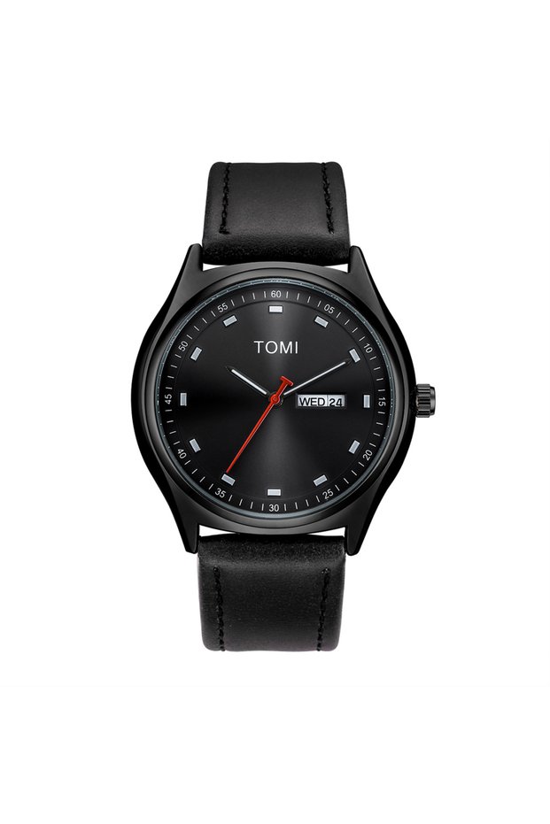 Black TOMI Minimalist Men's Watch Business Casual Men's And Women's Quartz Watch Fashionable And Ver