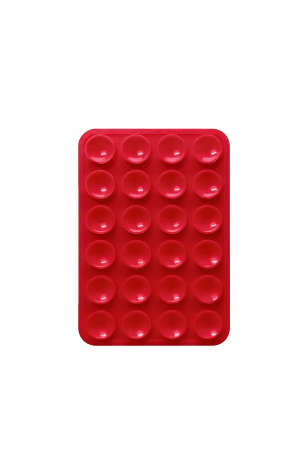 Red Double-Sided Suction Cup Phone Mount, Silicone Suction Phone Case Adhesive Sticky Phone Grip Han
