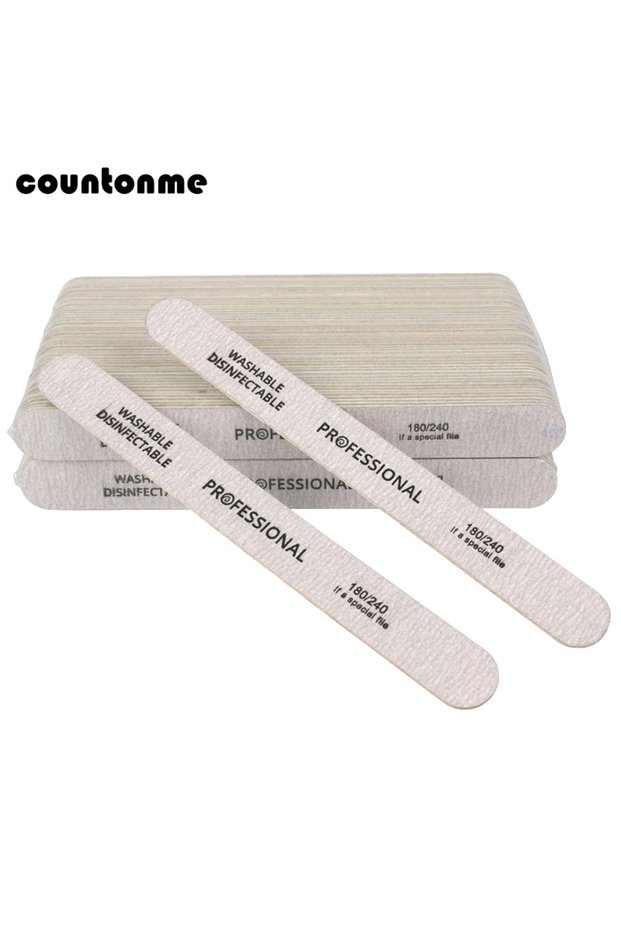 100pcs Wooden Nail File Professional Nail Art Sanding Buffer Files 180/240 Double Side For Salon Ma