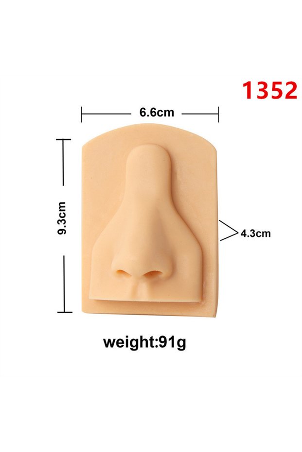 Square Nose Mold Human Body Model Silicone Ear Nose Mouth Model Practice Body Jewelry Display Pierci