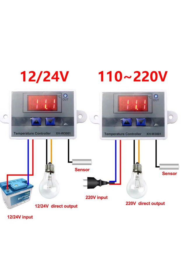 AC110V to 220V Microcomputer Temperature controller 110V~220V 12V 24V -50~110C Output Egg Incubator