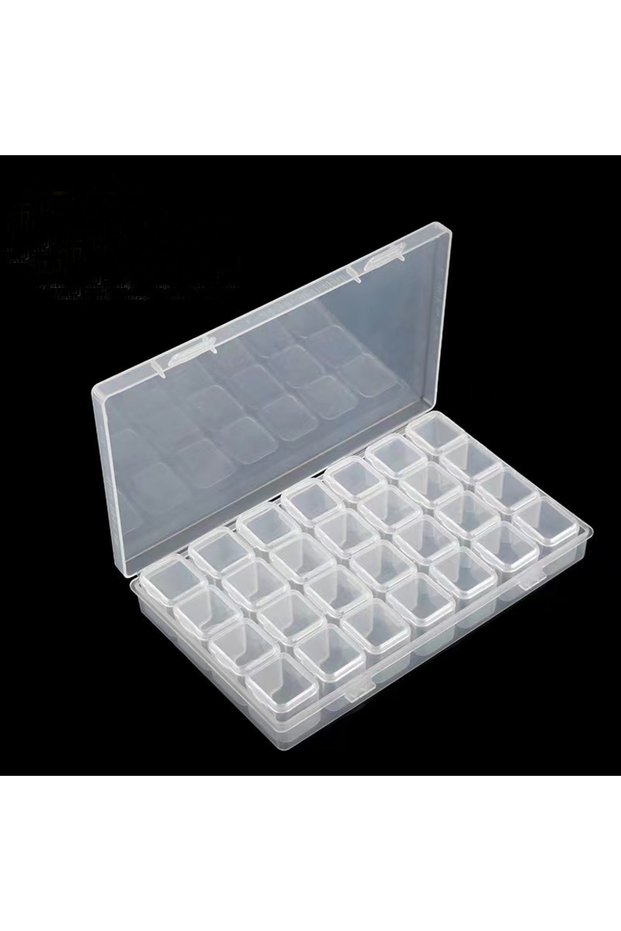 White New 28 Grids Plastic Jewelry Storage Box Necklace Earrings Rings Jewelry Packaging Organizer P
