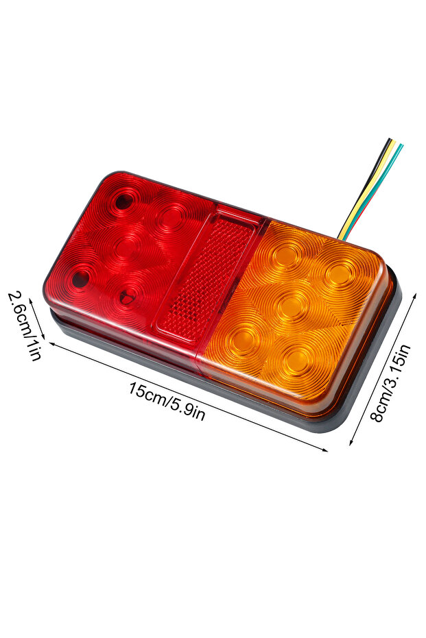 Red 2Pcs LED Tail Lights Trailer Lights 10 LED Waterproof 12V Rear Stop Brake Turn Tail Lights Indic