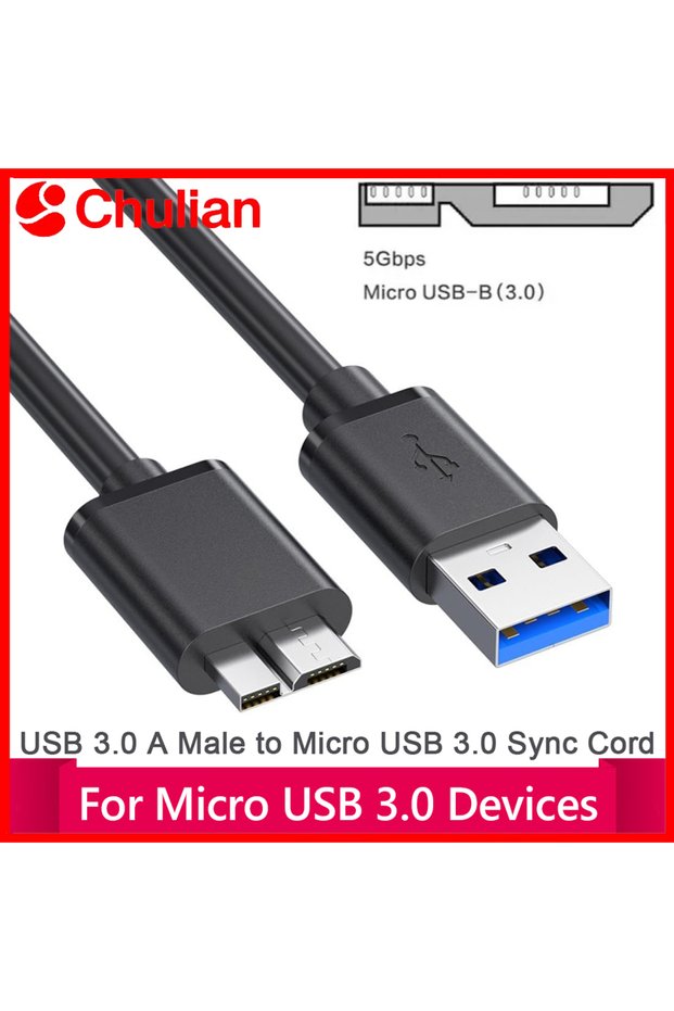 0.3m USB 3.0 USB3.0 External Hard Drive Cable High Speed Data Cable USB to Micro B Usb 3.0 Adapter M