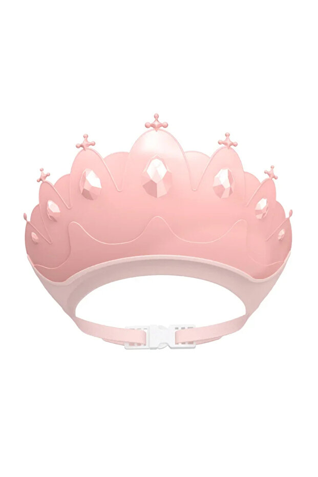 Pink Baby Adjustable Size Shampoo Cap Crown Baby Shower Cap Children Cartoon Bath Visor Infant Hair