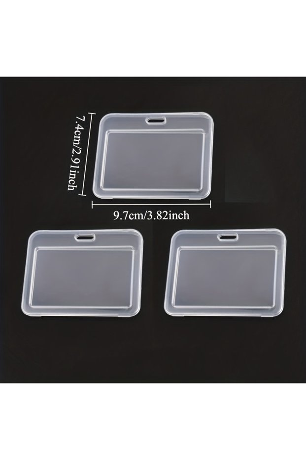 3 pcs 3Personalized Double-Sided Transparent Card Holder - ID Card、Work ID Card、Student ID Card、Fact