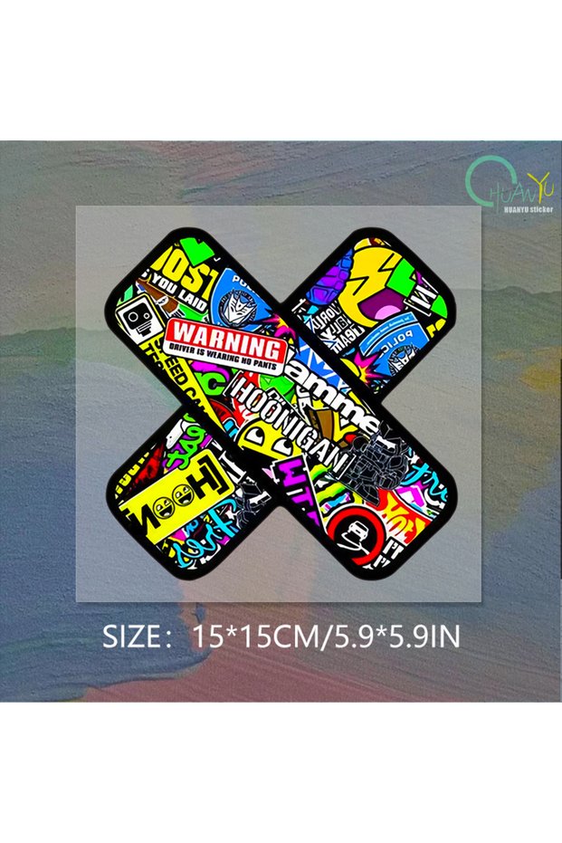 15x15cm C273A2 Creative Patch to block scratches car sticker brand graffiti bandage personalized fun