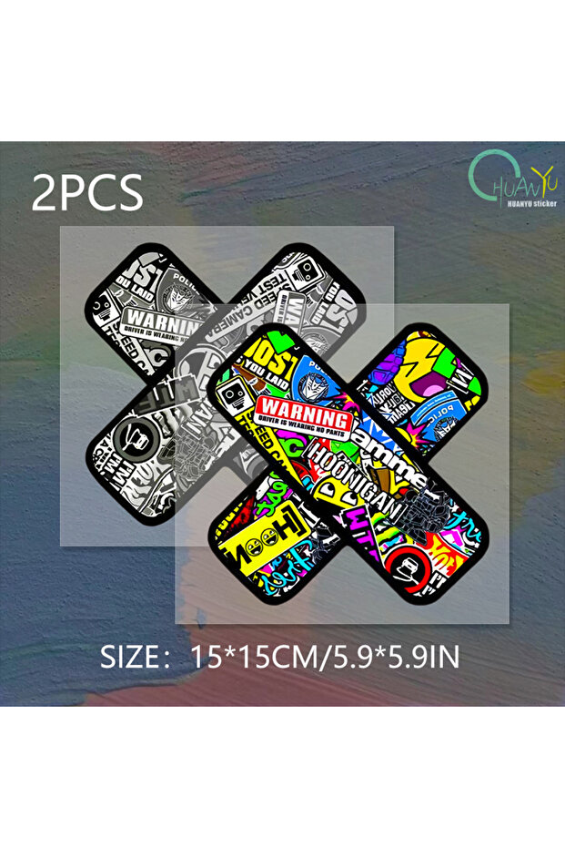 15x15cm C273A3 2pcs Creative Patch to block scratches car sticker brand graffiti bandage personalize