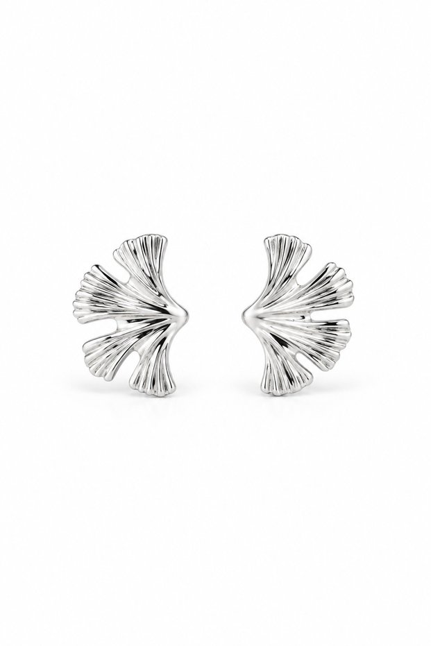 Silver Color Mini Leaf Earrings