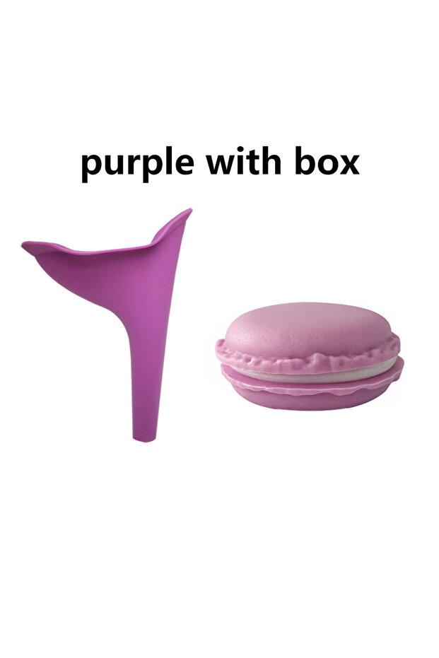 purple with box Female Soft Urinal with Storage Box Outdoors Travel Camping Stand Funnel Urinal Woma