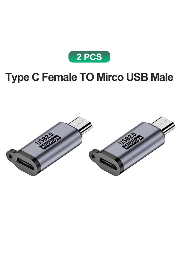 2x C to MicroUSB USB Type-C Adapter Type C To Micro USB Male To USB C female Converters For Xiao
