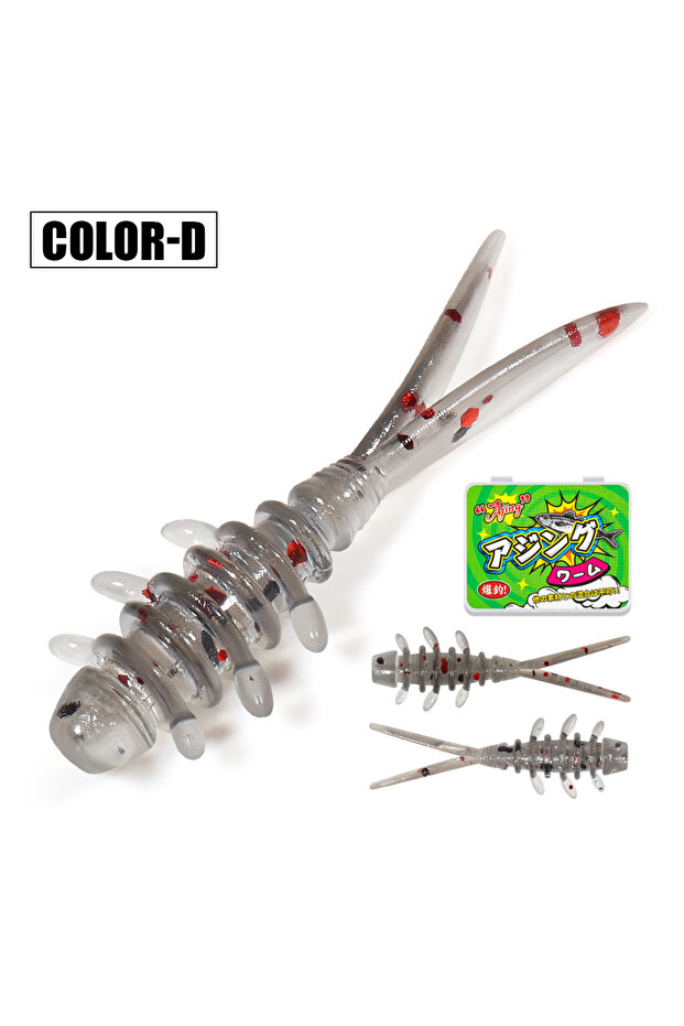 Color-D Rosewood 25mm Micro Worm Soft Fishing Lure TPR Floating Silicone Plastic Swimbait Softbait F