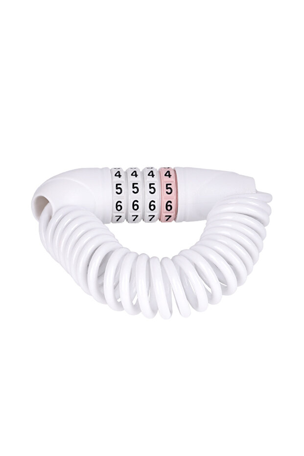 White Eslnf Bicycle Helmet Password Lock MTB Road Bike Portable Anti-theft Four-digit Combination Lo