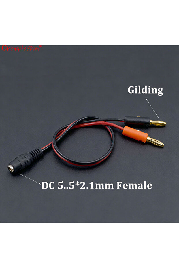 DC Female Gilding 1PC DC Plug To Banana Plug Wire 4mm Power Test Wire DC5.5-2.1 To Banana Plug DC Ma