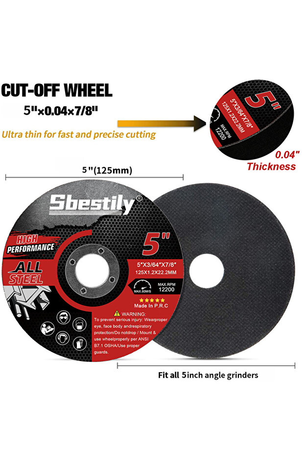 5pcs 50-3pcs 125mm Circular Resin Saw Blade Grinding Wheel 5"Metal Cutting Disc Angle Grinder Access