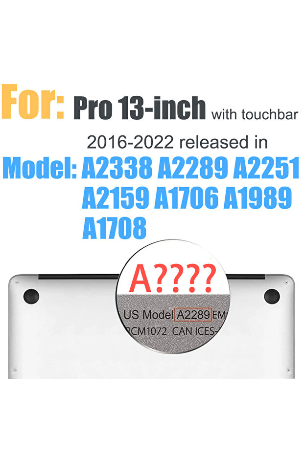 Pro13 2016-2022 For MacBook Pro 13 inch Case 2022-2016 Release M1 A2338 A2289 A2251 A2159 A1989 A170