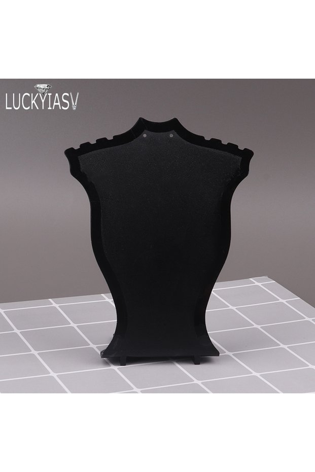 Black 2 Acrylic Mini Necklace Display Mannequin Pendant Model Jewelry Holder Necklace Showing Stand