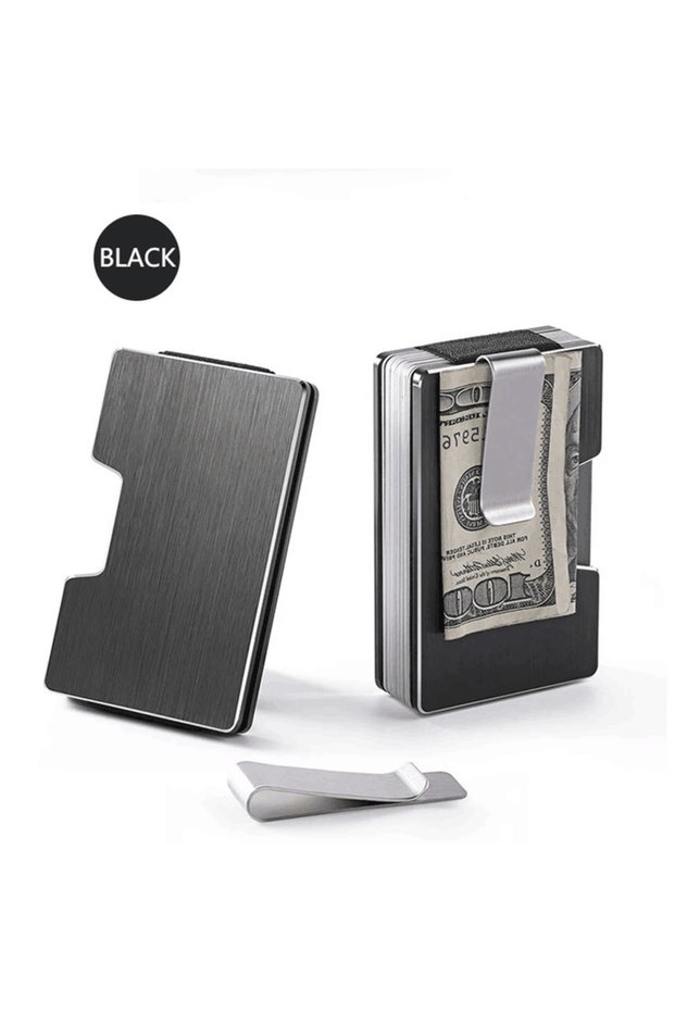 Black C Carbon Fiber Minimalist Slim Wallet Carteira for Men Cartera Tarjetero Hombre RFID Cashback