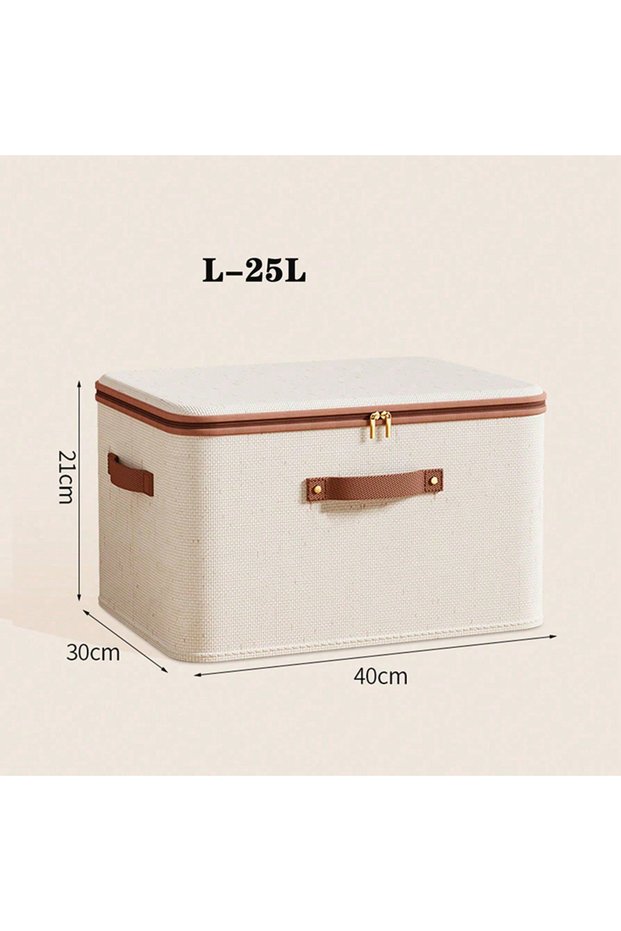L-25L Foldable Clothes Storage Box, Closet Organizer Container with Handle and Zipper,Suitable for W