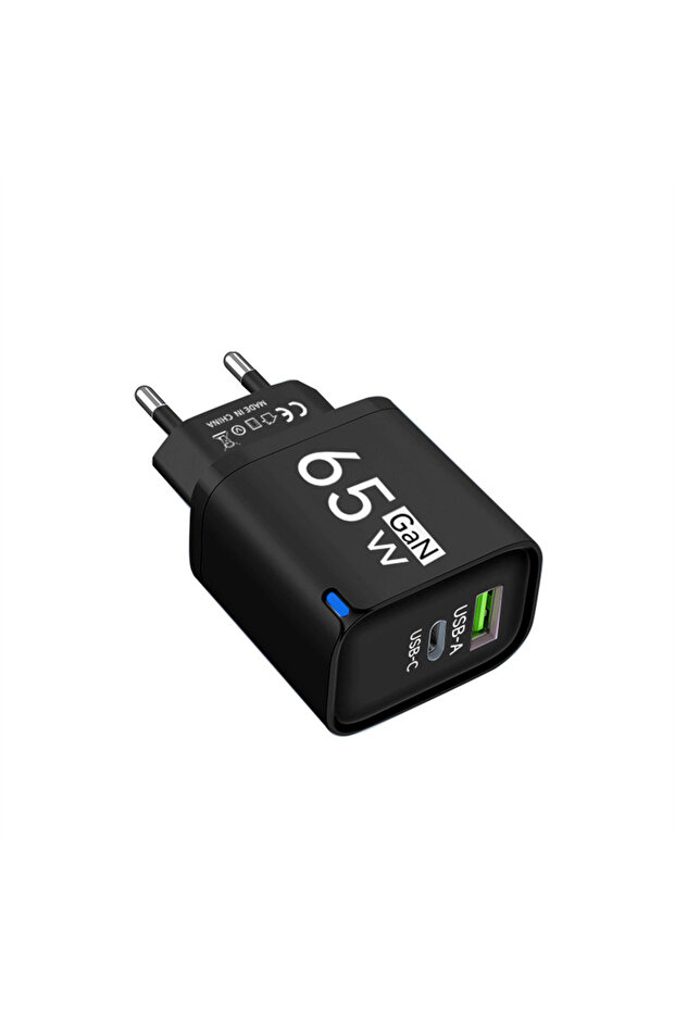 Black EU 65W GaN USB C Charger 3 Ports Fast Charging Mobile Phone Adapter QC3.0 Wall for iPhone 16 1