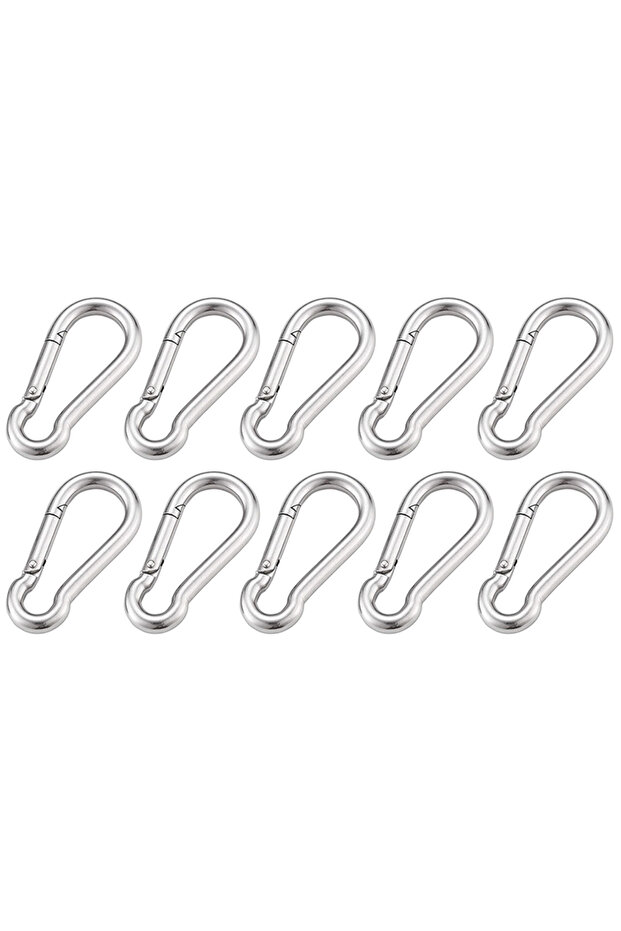 M5 10Pcs 316 Stainless Steel Multifunctional Spring Snap M4 M5 M6 M7 M8 Carabiner Quick Link Lock Ri