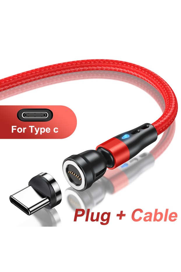 2m Red for type-c AUFU 7Pin 5A Magnetic Type C Cable For Xiaomi POCO Redmi Magnet Fast Charging Wire