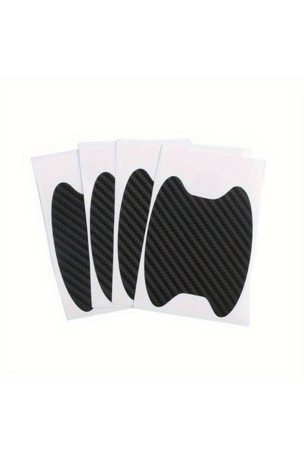 black 4Pcs/Set Car Styling Mouldings Sticker Car Door Sticker Carbon Fiber Scratches Resistant Cover