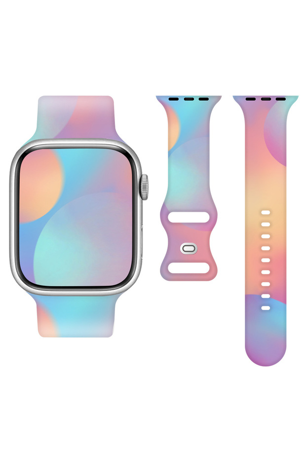 42(S3) 44 45 46 49mm Blue Orange Fashion Aurora Silicone Strap for Apple Watch Ultra 49mm Band 45 44