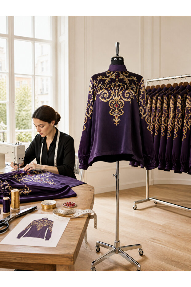Majesty Dark Burgundy Blouse