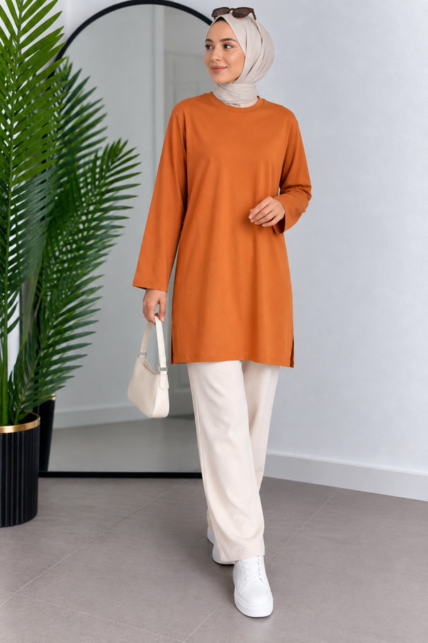 Duru Straight Cut Long Sleeve Basic Tunic