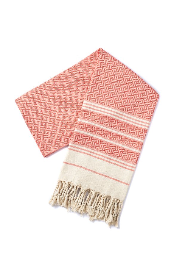 1pc 100x180cm red Cotton Turkish beach towel 100*180CM New diamond grid sports and fitness tassel ba