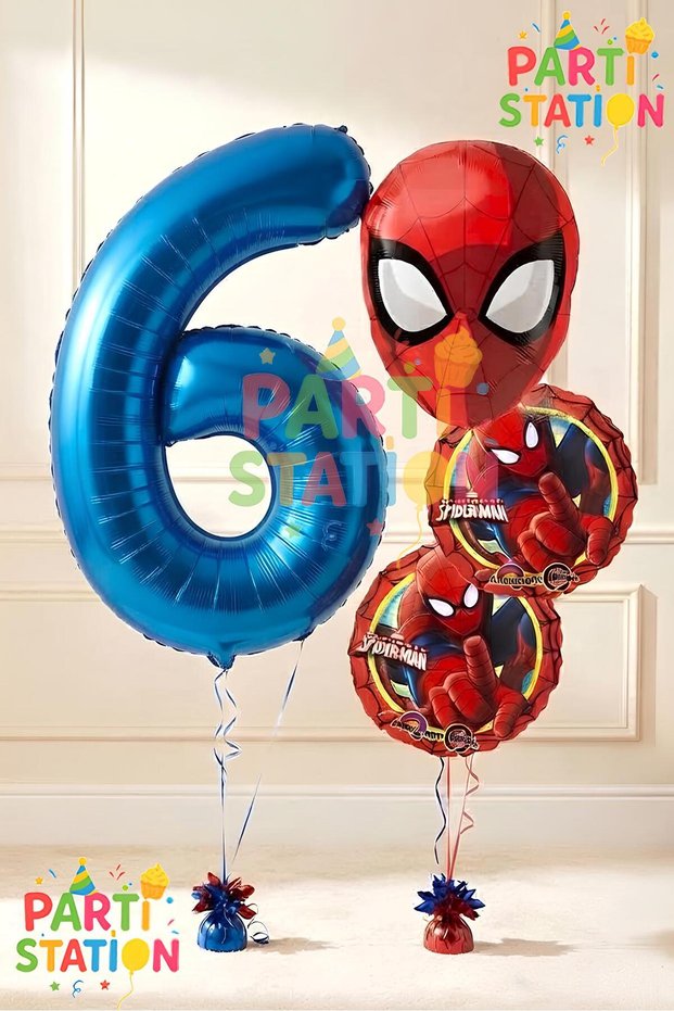 Spiderman Spiderman Concept 6 Years Birthday Balloon Set Spiderman Party Balloons Spiderman Theme