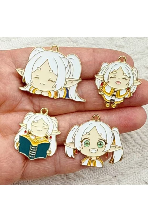 Gold-color 10pcs Anime Cartoon Charm Jewelry Accessories Diy Making Enamel Necklace Bracelet Keychai