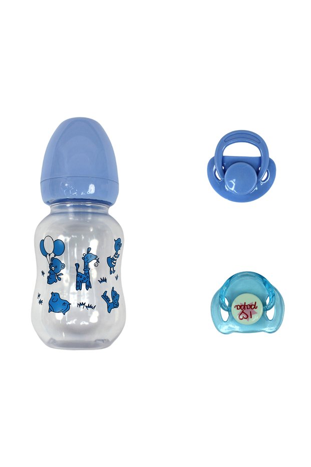 Blue-1 Lovely Reborn Doll Accessories Magnetic Pacifier&Feeding Bottles Reborn Baby Doll Supplies Du