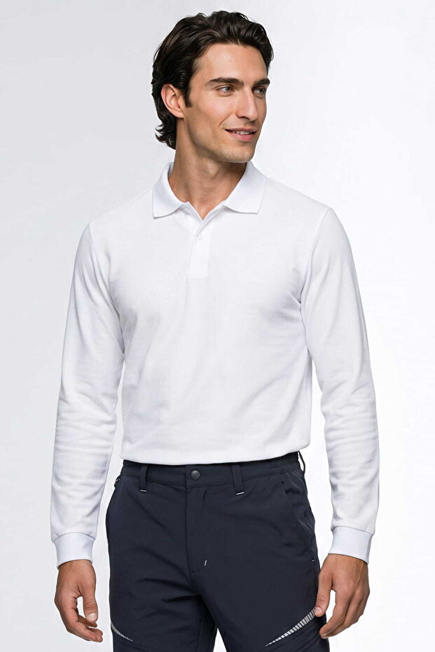 Polo Neck Long Sleeve T-Shirt Men